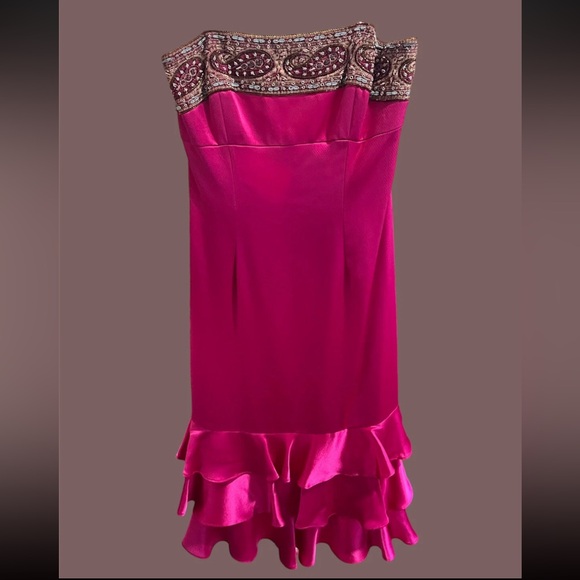 Y2k A.B.S. Allen Schwartz strapless empress dress - Picture 1 of 14
